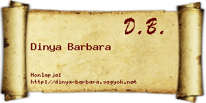 Dinya Barbara névjegykártya